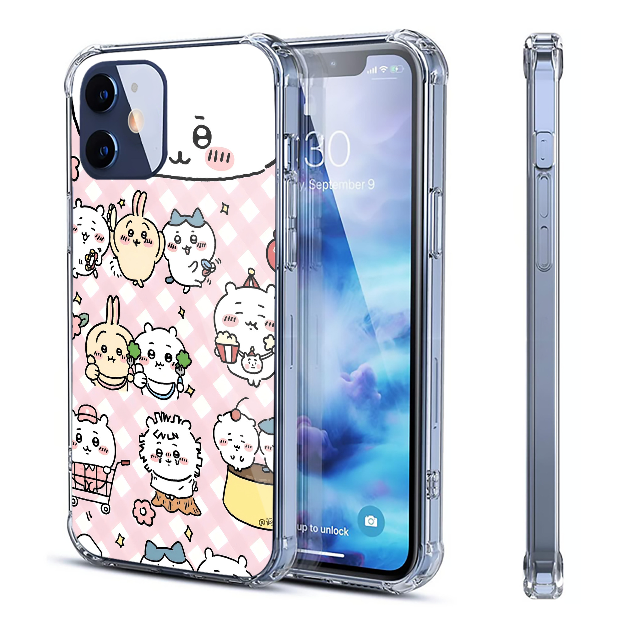 （画像用） ちいかわ Chii-kawa 【iPhone 12シリーズ対応】透明スマホケース（クリアソフトケース）